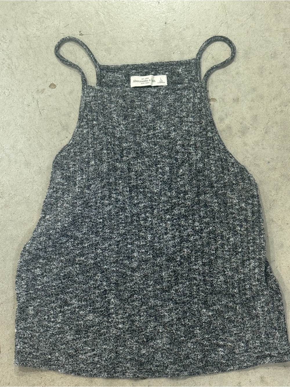 Abercrombie & Fitch Charcoal Gray Ribbed Cropped Cami